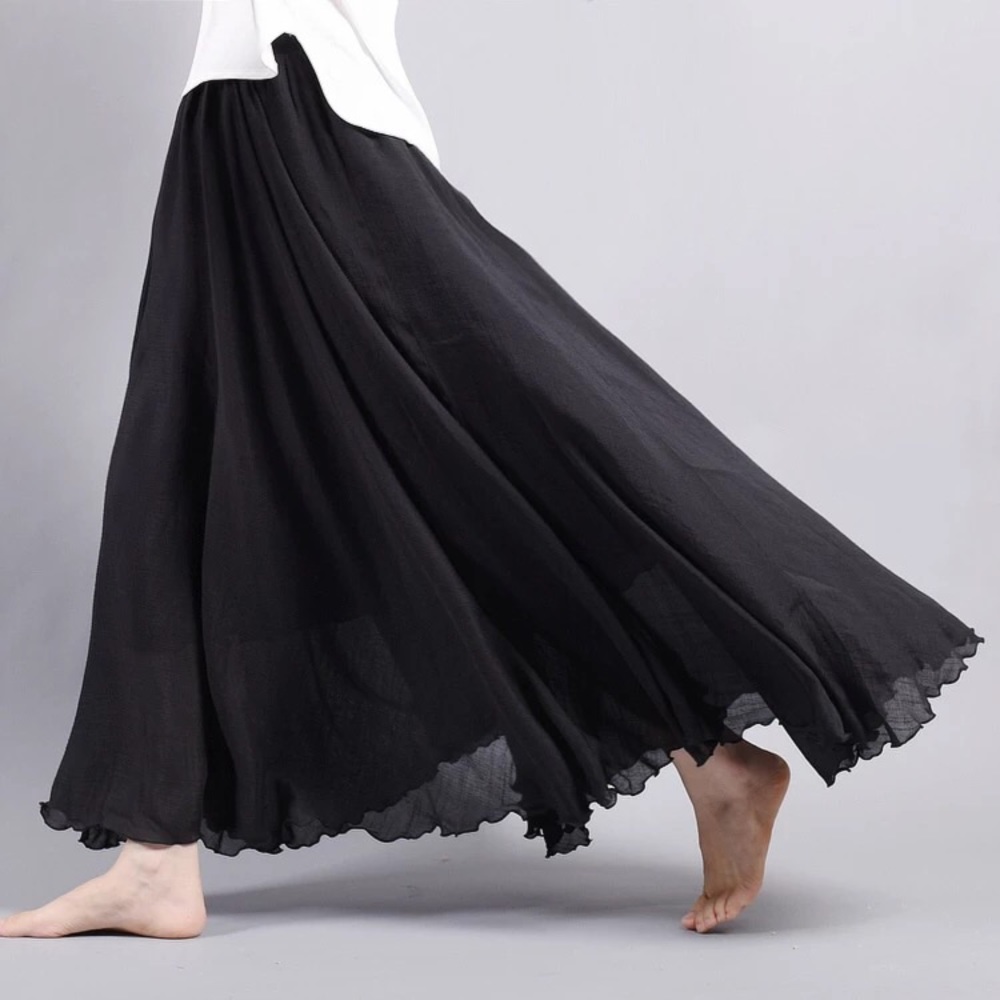 BOHO MAXI SKIRT - Black